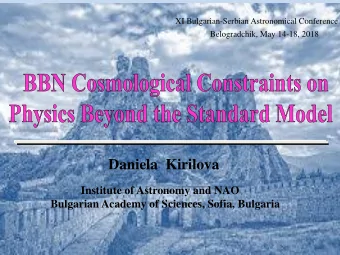Daniela  Kirilova  Institute of Astronomy and NAO  Bulgarian Academy of Sciences, Sofia, Bulgaria