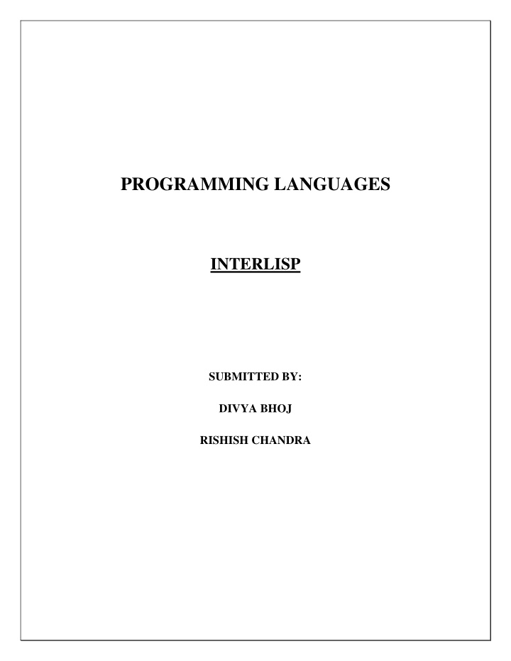 programming languages