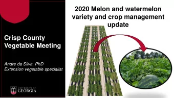 update  Crisp County  Vegetable Meeting  Andre da Silva, PhD  Extension vegetable specialist  Melon