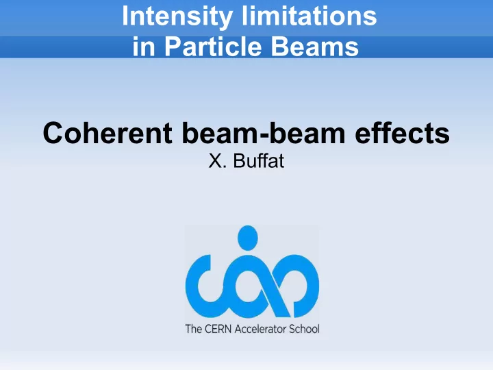 coherent beam beam effects