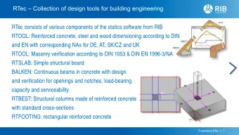 RTOOL: Masonry verification according to DIN 1053 &amp; DIN EN 1996-3/NA  RTSLAB: Simple structural