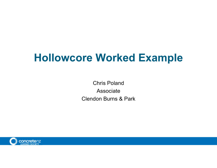 hollowcore worked example