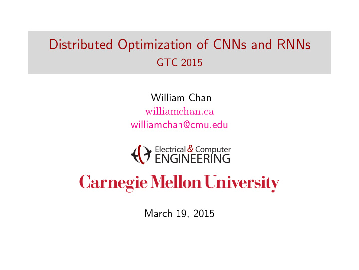distributed optimization of cnns and rnns