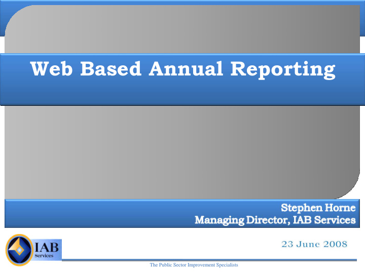 web based annual reporting