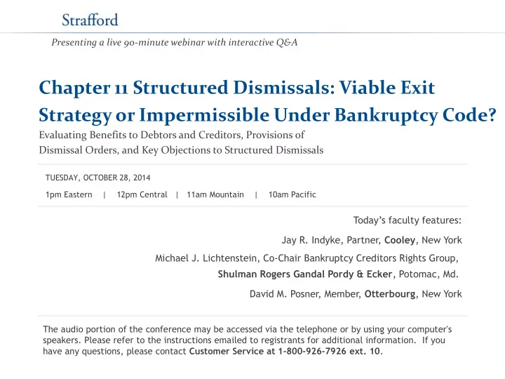 chapter 11 structured dismissals viable exit strategy or