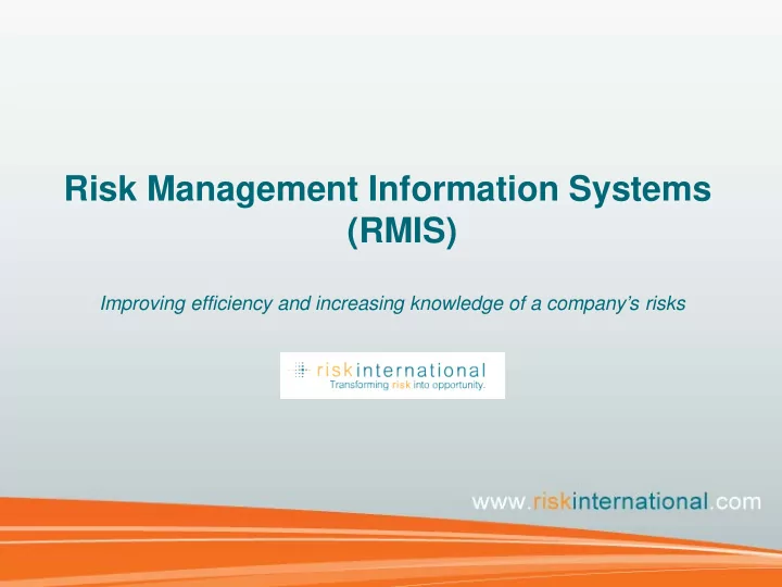 risk management information systems rmis