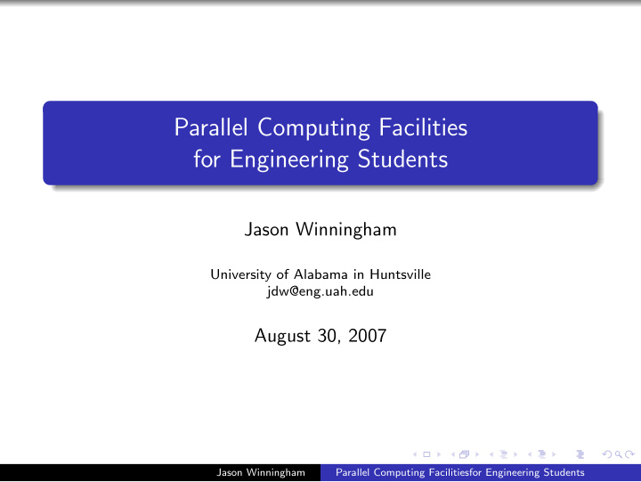 parallel computing facilities for engineering students