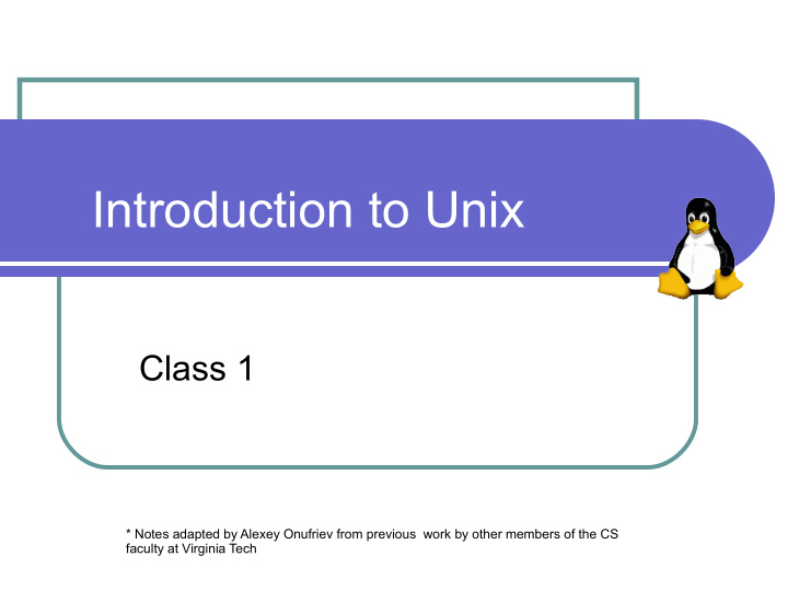 introduction to unix