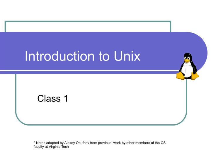 introduction to unix