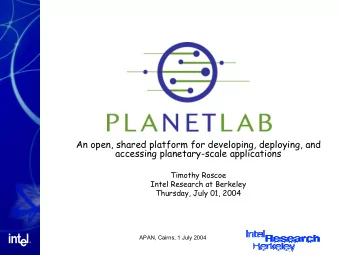An open, shared platform for developing, deploying, and  accessing planetary-scale applications