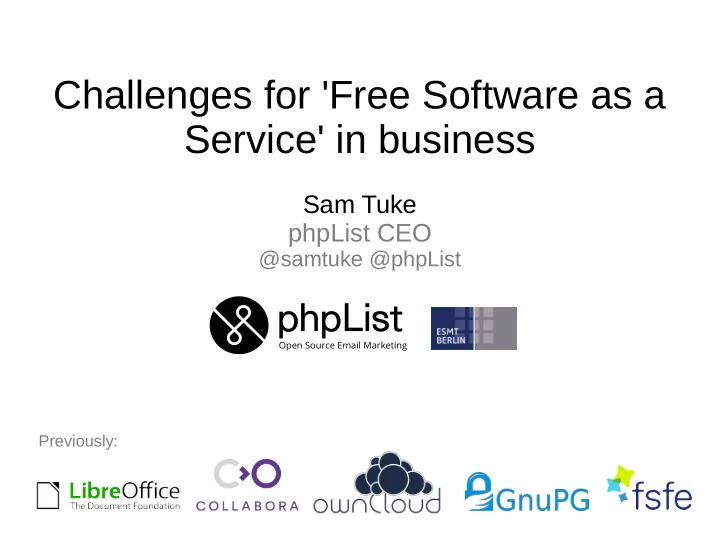 challenges for free software as a service in business