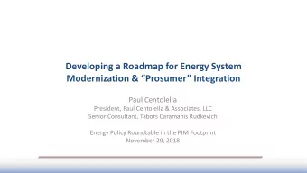 Developing a Roadmap for Energy System  Modernization &amp; Prosumer Integration  Paul