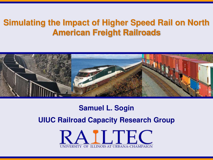 simulating the impact of higher speed rail on north