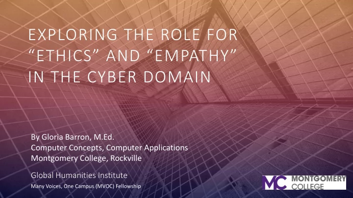 exploring the role for ethics and empathy in the cyber