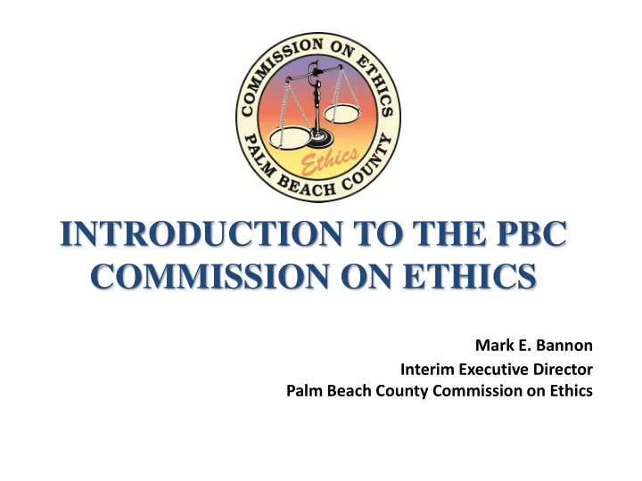 introduction to the pbc