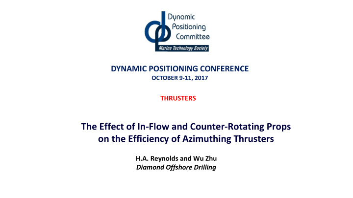 the effect of in flow and counter rotating props on the