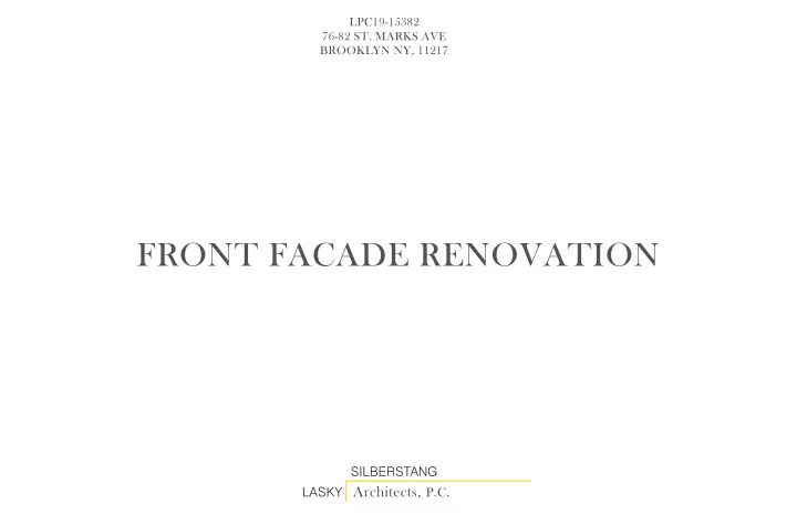 front facade renovation