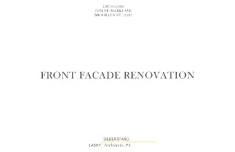 FRONT FACADE RENOVATION  SILBERSTANG  LASKY Architects, P.C.  -  LENOX  WINE  Garry's  82-80  AND