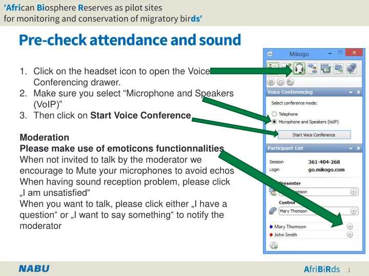 pre check attendance and sound