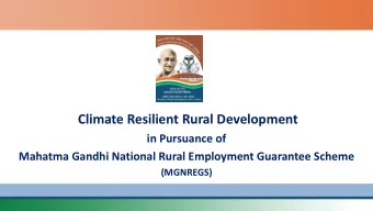 Climate Resilient Rural Development  in Pursuance of  Mahatma Gandhi National Rural Employment