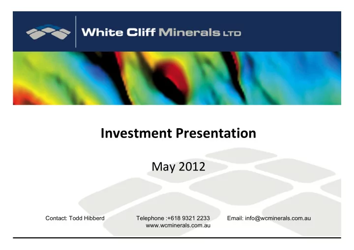 investment presentation