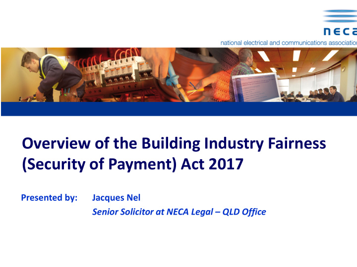 overview of the building industry fairness security of