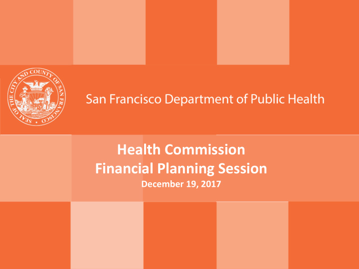 health commission financial planning session