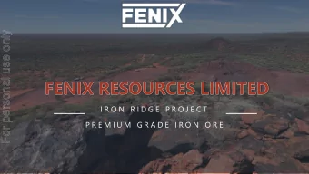 For personal use only  I R O N  R I D G E  P R O J E C T  P R E M I U M  G R A D E  I R O N  O R E