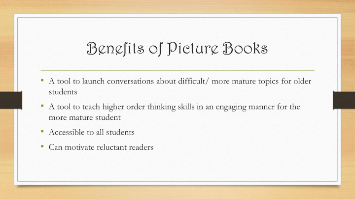 benefits of picture books