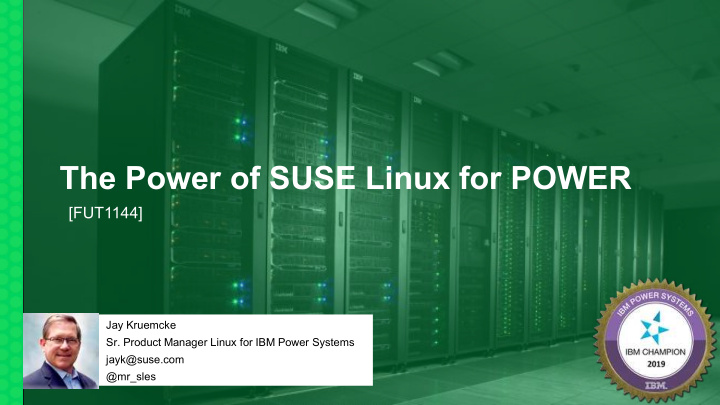 the power of suse linux for power