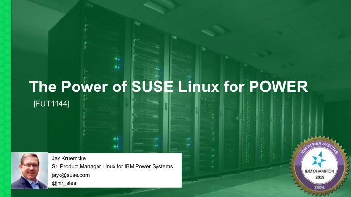 the power of suse linux for power