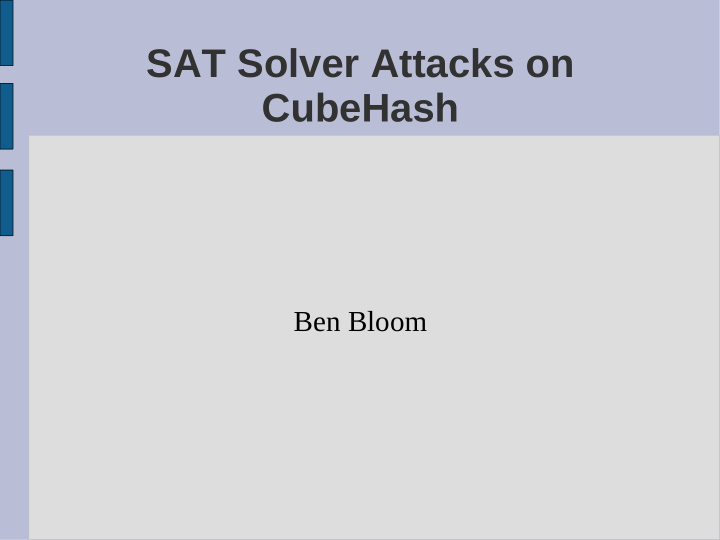 sat solver attacks on cubehash