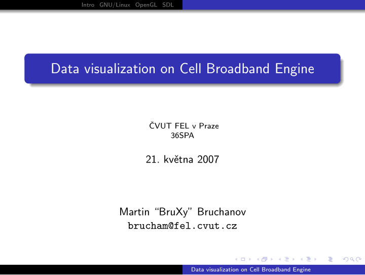 data visualization on cell broadband engine