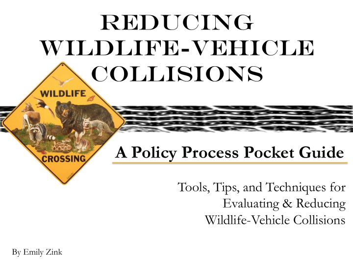 reducing wildlife vehicle collisions
