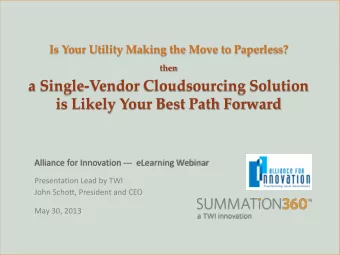 Is Your Utility Making the Move to Paperless?  then  a Single-Vendor Cloudsourcing Solution  is