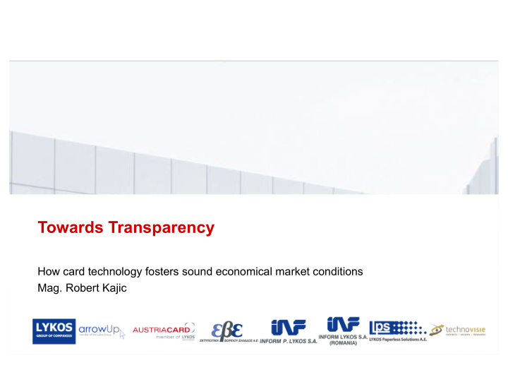 towards transparency