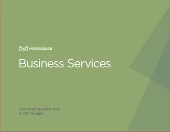 Business Services  20172020 Business Plan  &amp; 2017 Budget  Foreword Mississauga City Council