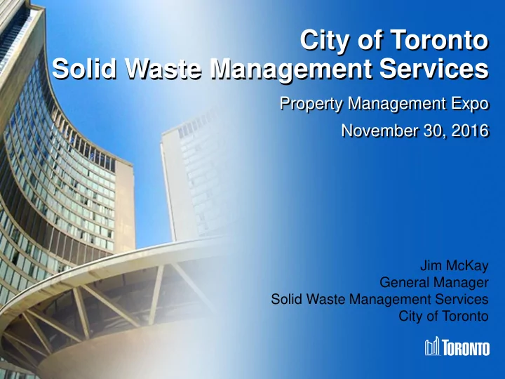 city of toronto solid waste management services