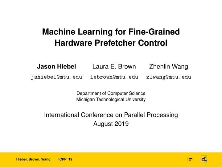 machine learning for fine grained hardware prefetcher