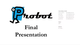 Final  Advisor  Mr. Harker  Presentation  May15-03  Agenda  System  Technical  Project  Problem