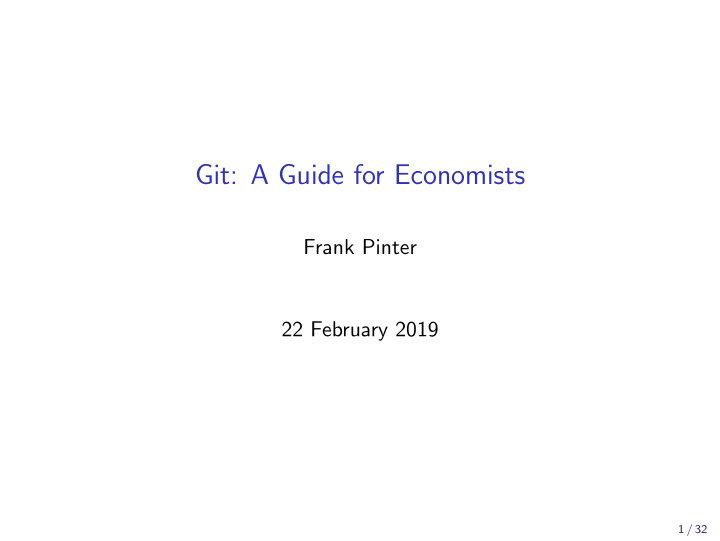 git a guide for economists