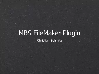 MBS FileMaker Plugin  Christian Schmitz  Monkeybread Software  MBS FileMaker Plugin  4900 functions