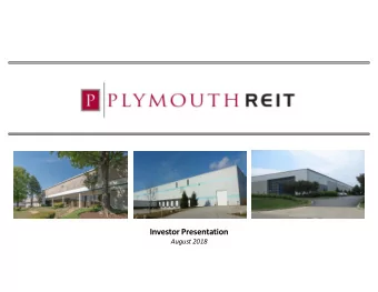 Investor Presentation  August 2018  Disclaimer  Except as otherwise indicated, this presentation