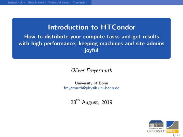 introduction to htcondor