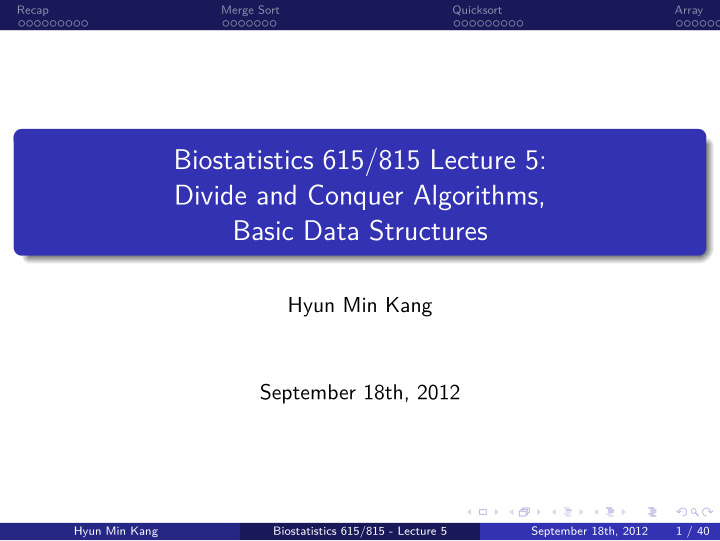 basic data structures divide and conquer algorithms