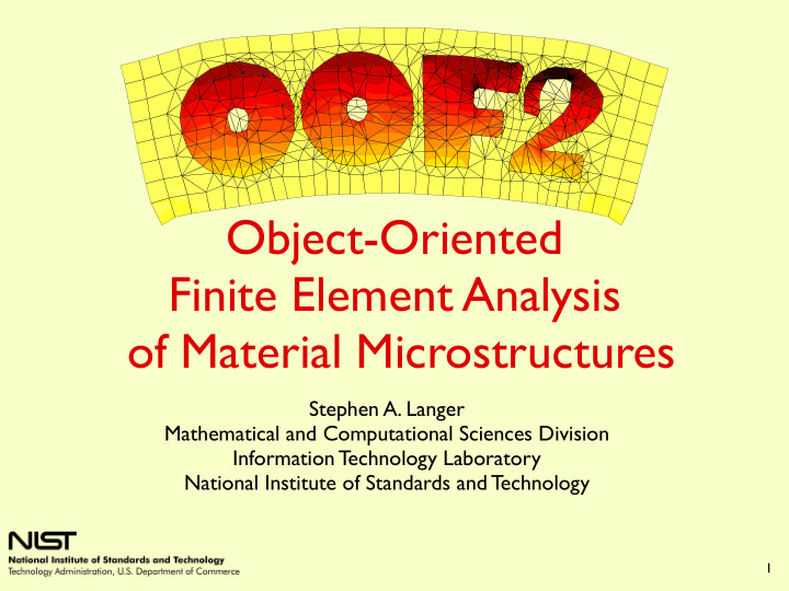 object oriented finite element analysis of material