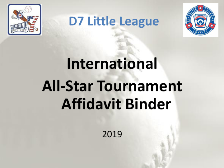 international all star tournament affidavit binder