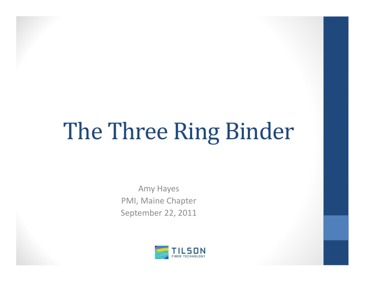 the three ring binder