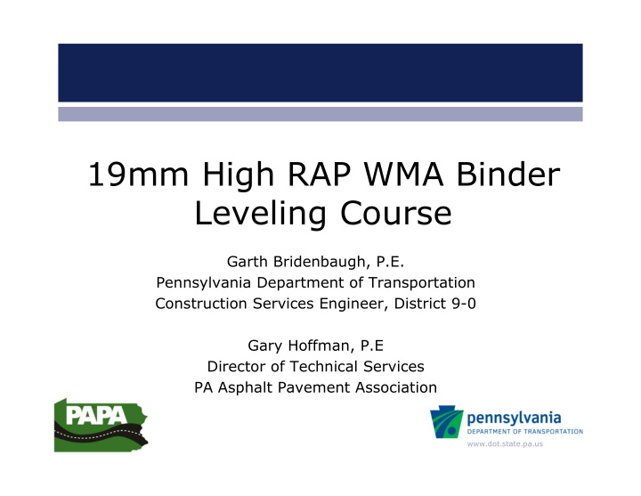 19mm high rap wma binder leveling course