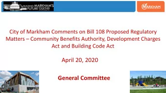 April 20, 2020  General Committee  Agenda  1.  Summary  2.  Feedback  1. Required content of a